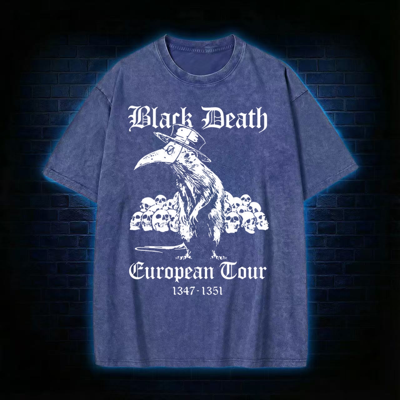 Peculiar Plague Doctor Death Washed Washed T-shirt - Vintage Washed Apparel by VanceMade