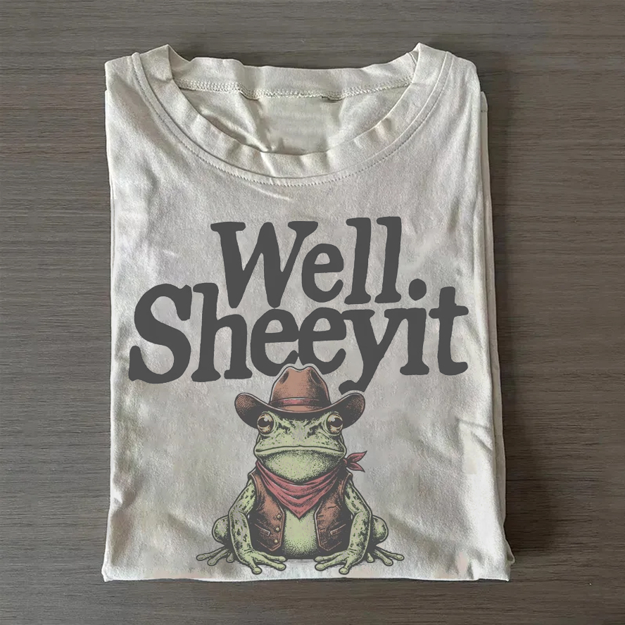 ShawnCraft® Official: Well Sheeyit Country Western Frog T-shirt - Premium Breathable Cotton Apparel