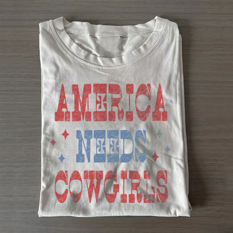 Retro Western America Needs Cowgirls T-shirt