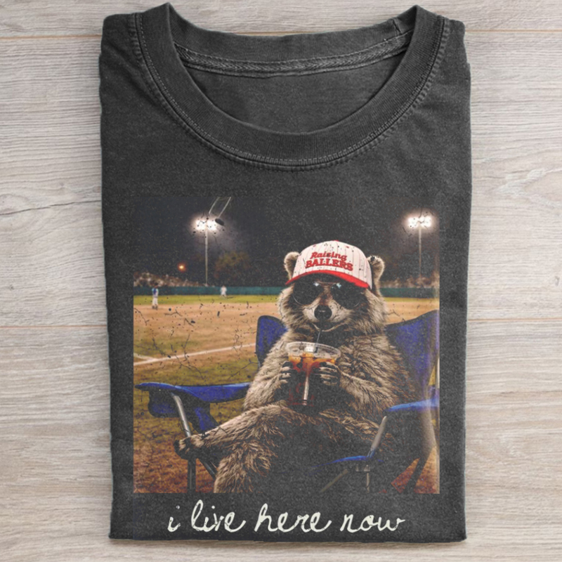 I live here now Raccoon T-shirt