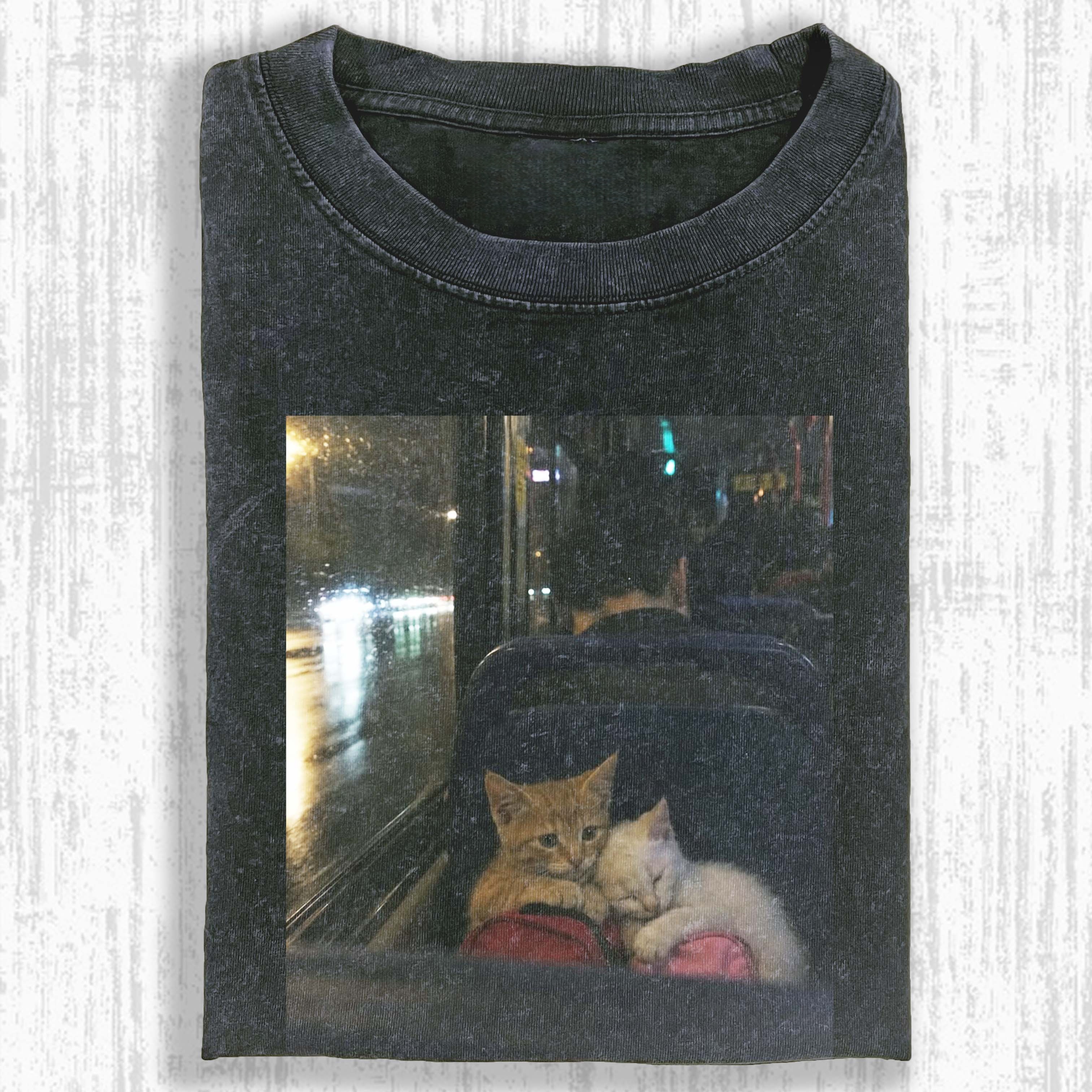 Cozy Night Bus Kittens T-shirt