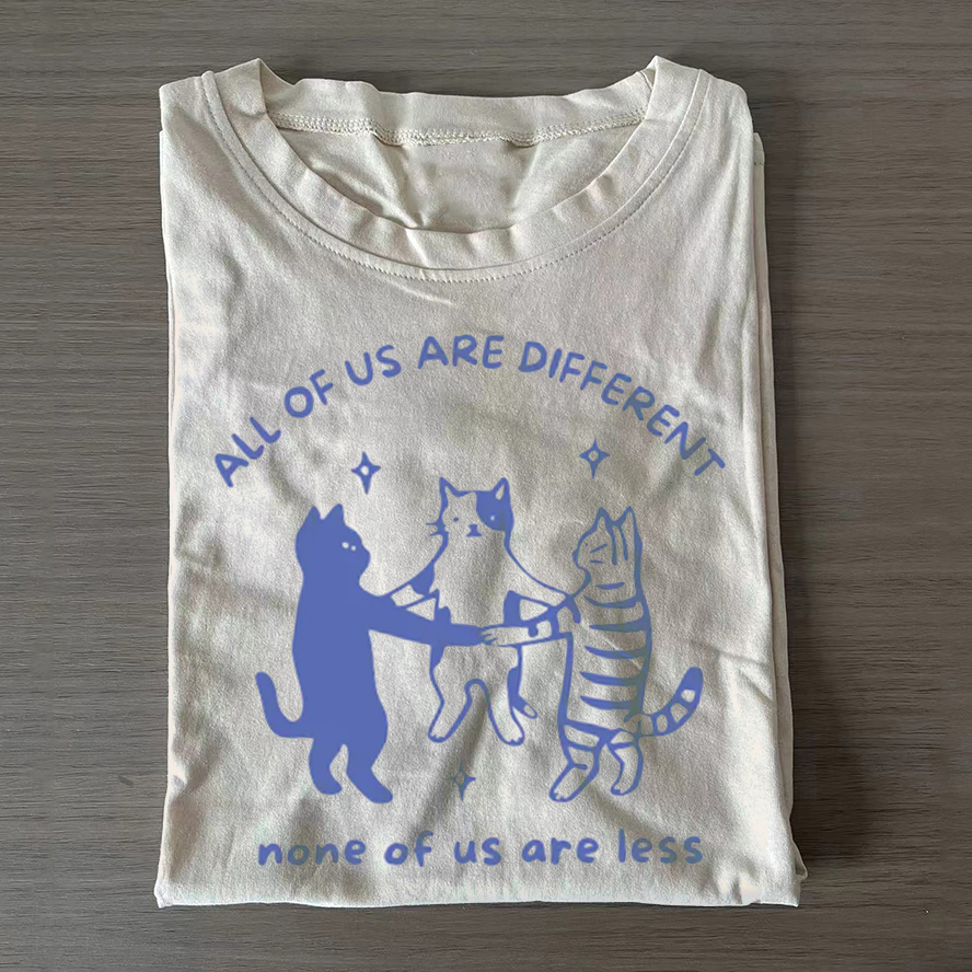 All of us are Different Cat Funny Neurodiversity T-shirt