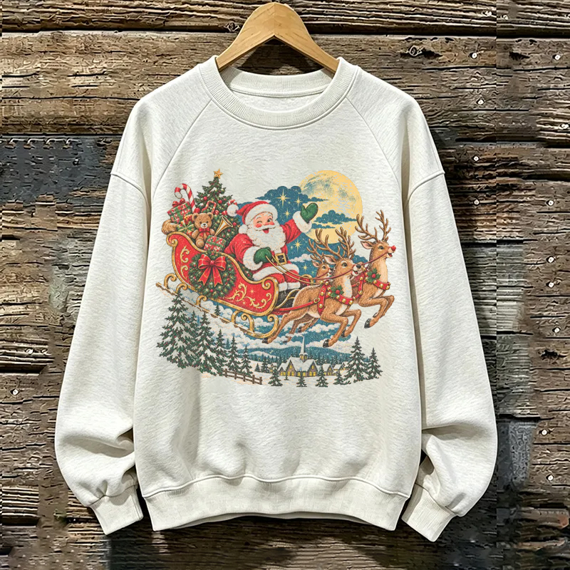Vintage Santa Sleigh Christmas Sweatshirt