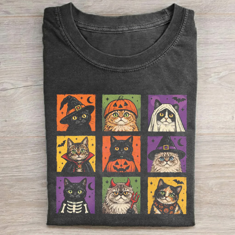 Halloween Cat Graphic T-shirt