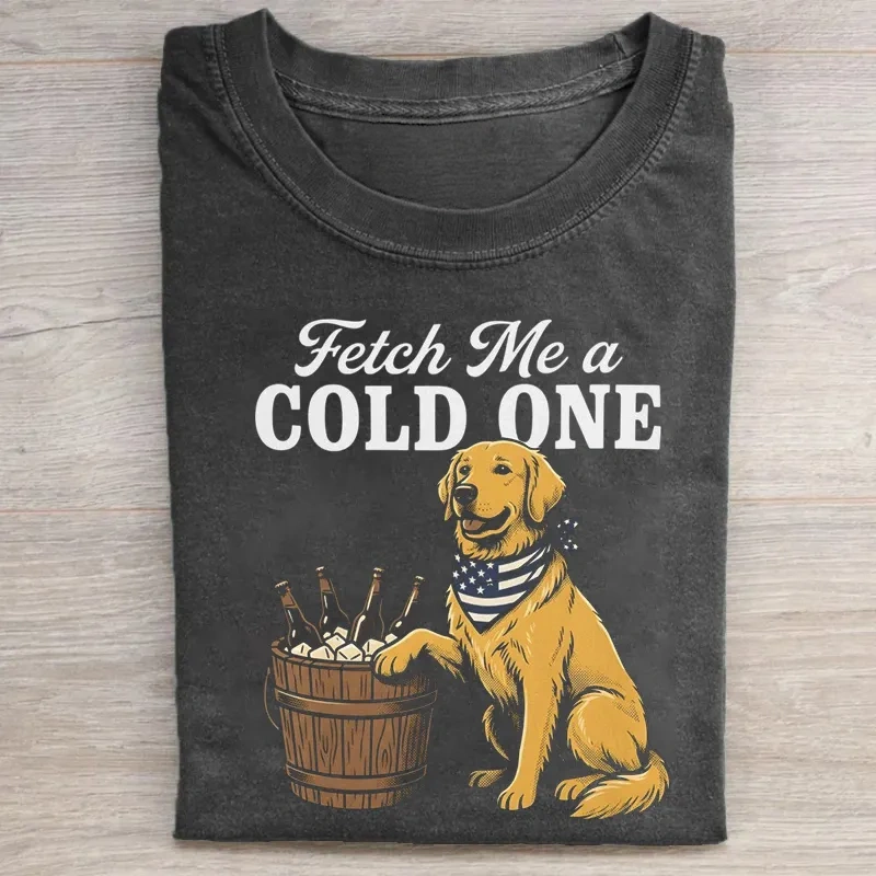 Fetch Me A Cold One Golden Retriever T-shirt