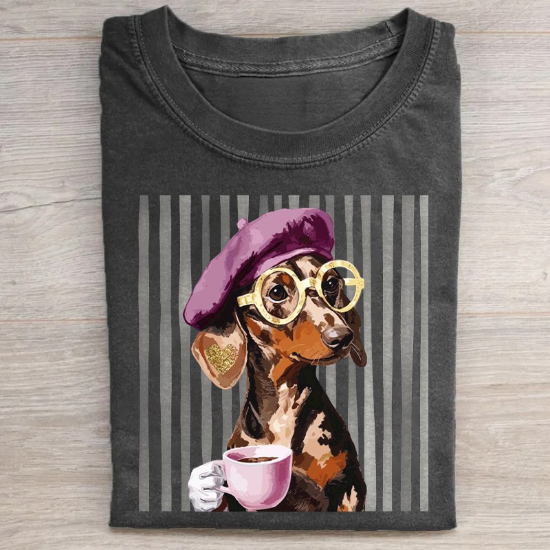 Dachshund Coffee T-shirt