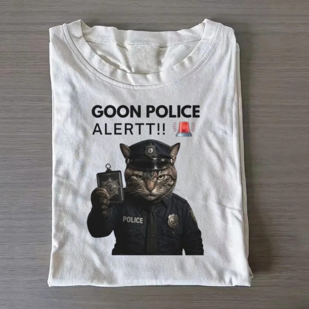 Goon Police Cat Cop Graphic T-Shirt