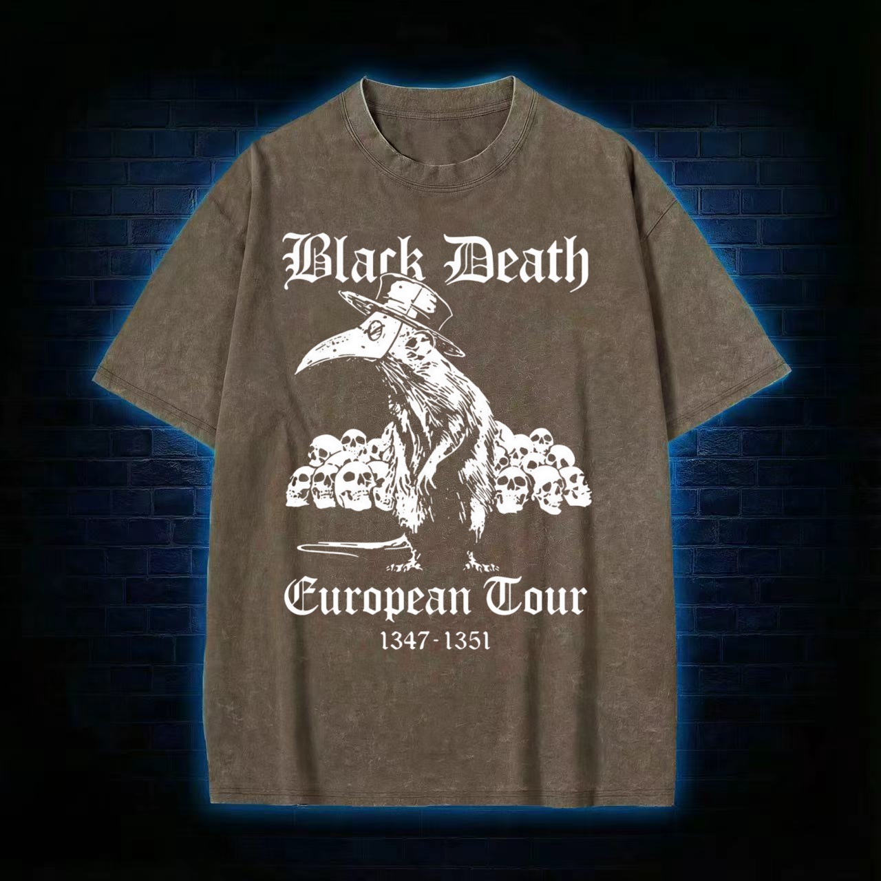 Peculiar Plague Doctor Death Washed Washed T-shirt - Vintage Washed Apparel by VanceMade