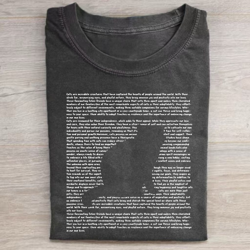 Paragraphs of A Cat T-shirt - Vintage Washed Apparel by VanceMade