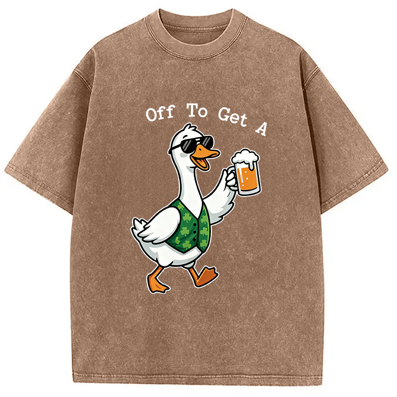St Paddys Day Goose Washed T-Shirt - Vintage Washed Apparel by VanceMade