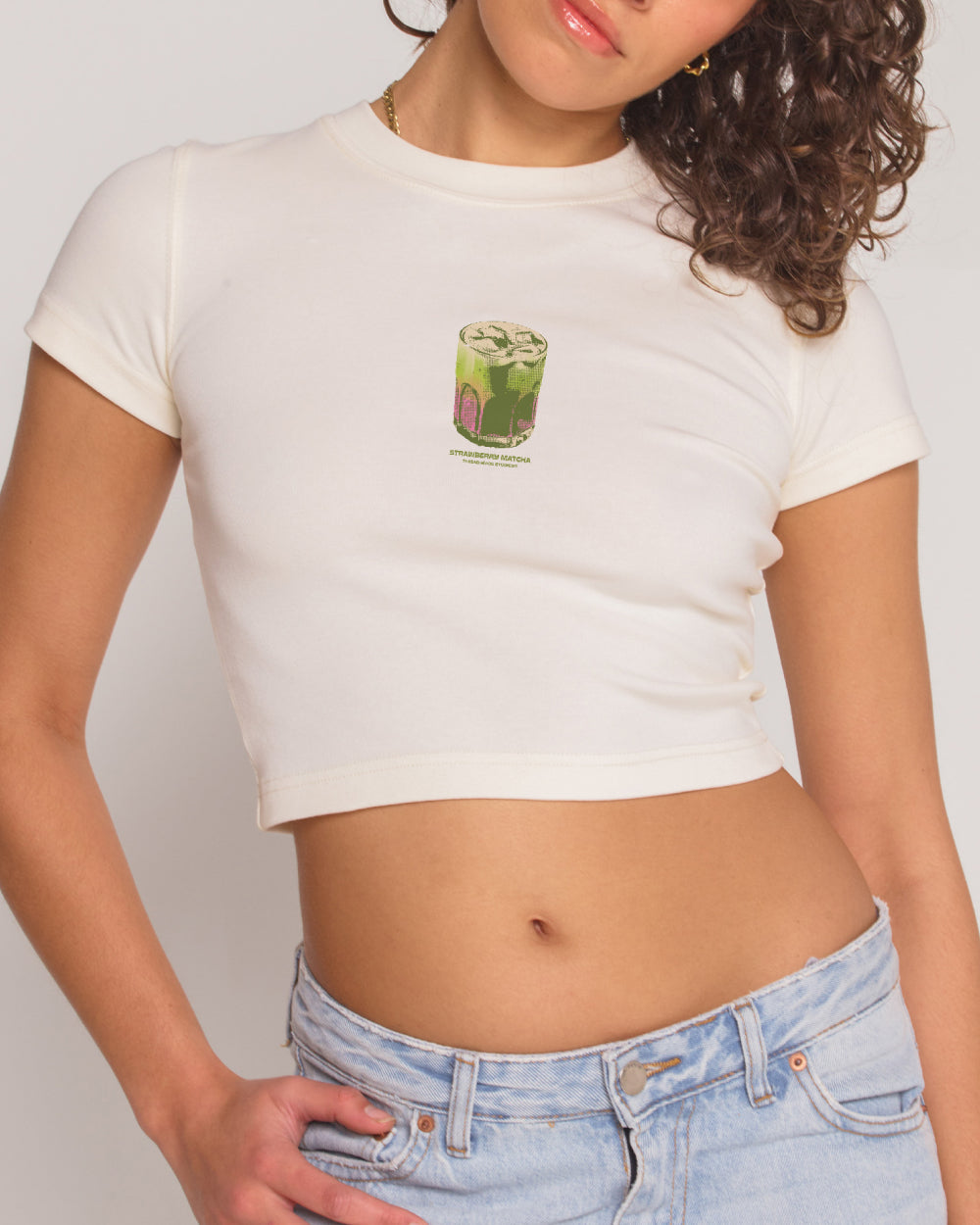 Strawberry Matcha Baby Tee - Vintage Washed Apparel by VanceMade