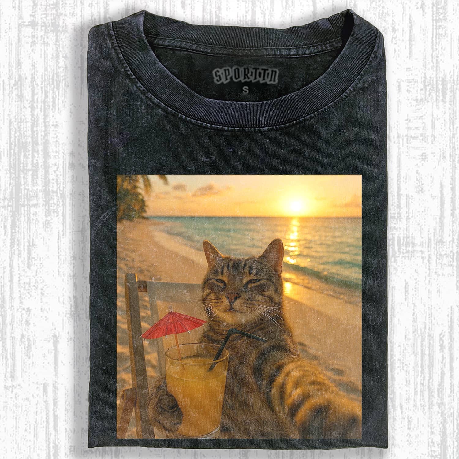 FUNNY CAT MEME ICON PFP T-SHIRT - Vintage Washed Apparel by VanceMade