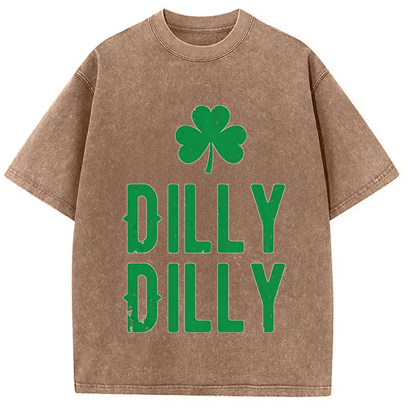 Dilly dilly St Patricks Day Washed T-Shirt - Vintage Washed Apparel by VanceMade