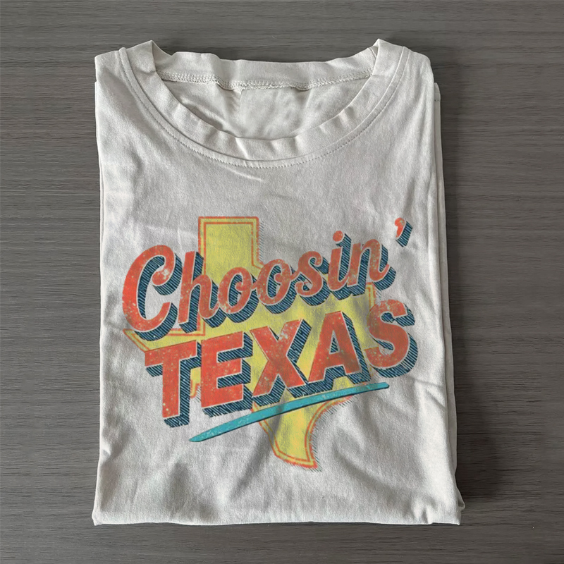 Choosin’ Texas Rope Script T-shirt - Vintage Washed Apparel by VanceMade