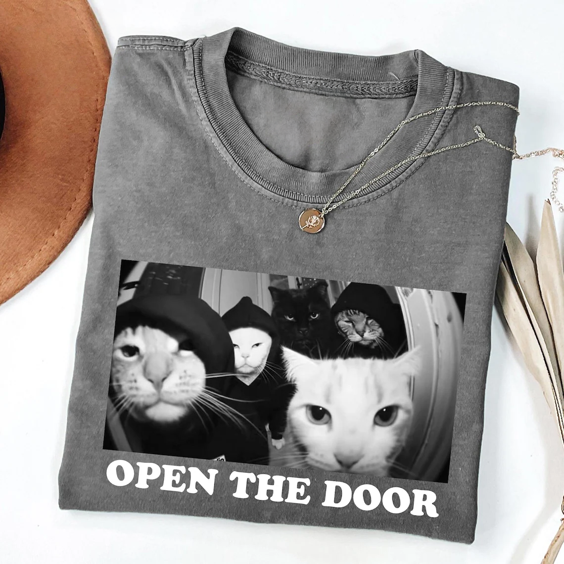 Funny Cat Gang Sarcastic Meme T-Shirt - Vintage Washed Apparel by VanceMade