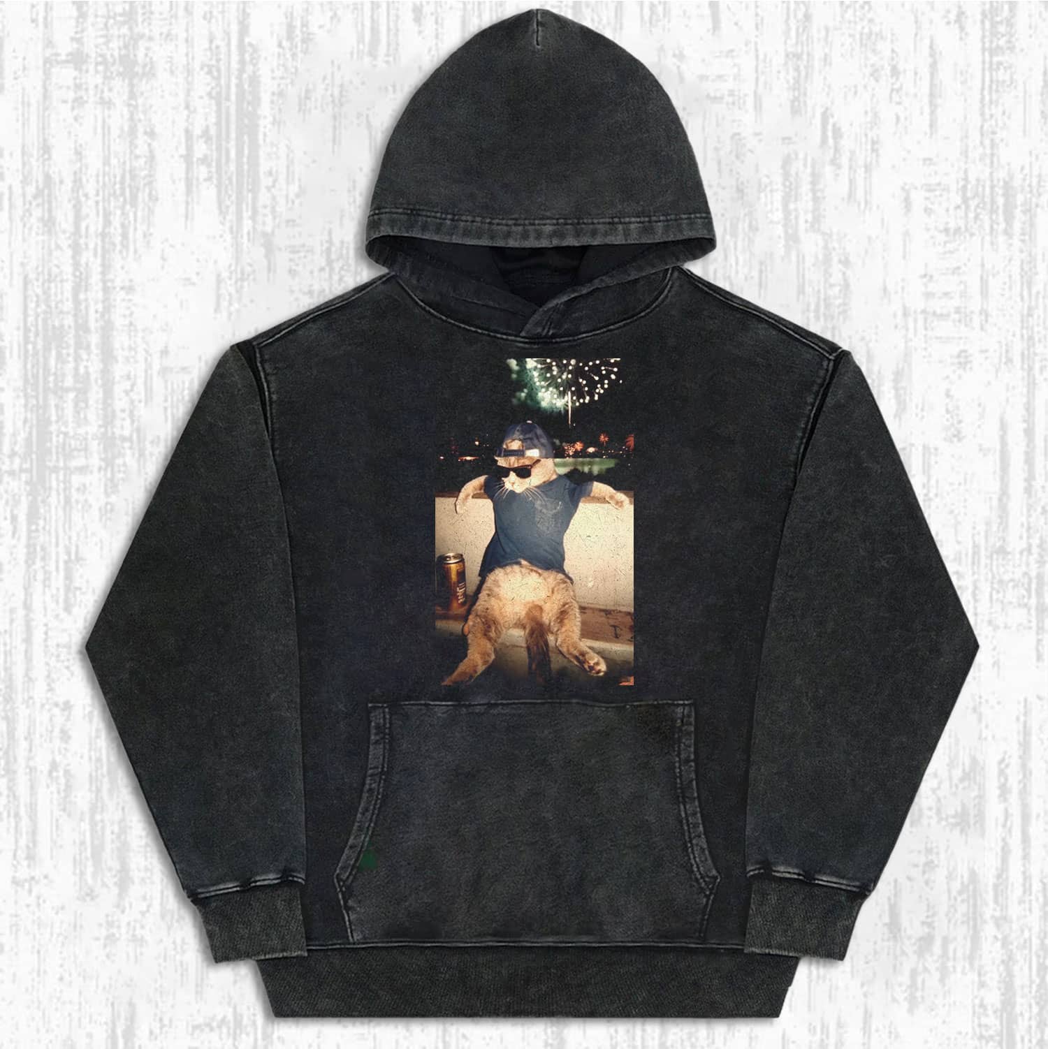 The Drunk Cool Cat T-shirt - Vintage Washed Apparel by VanceMade