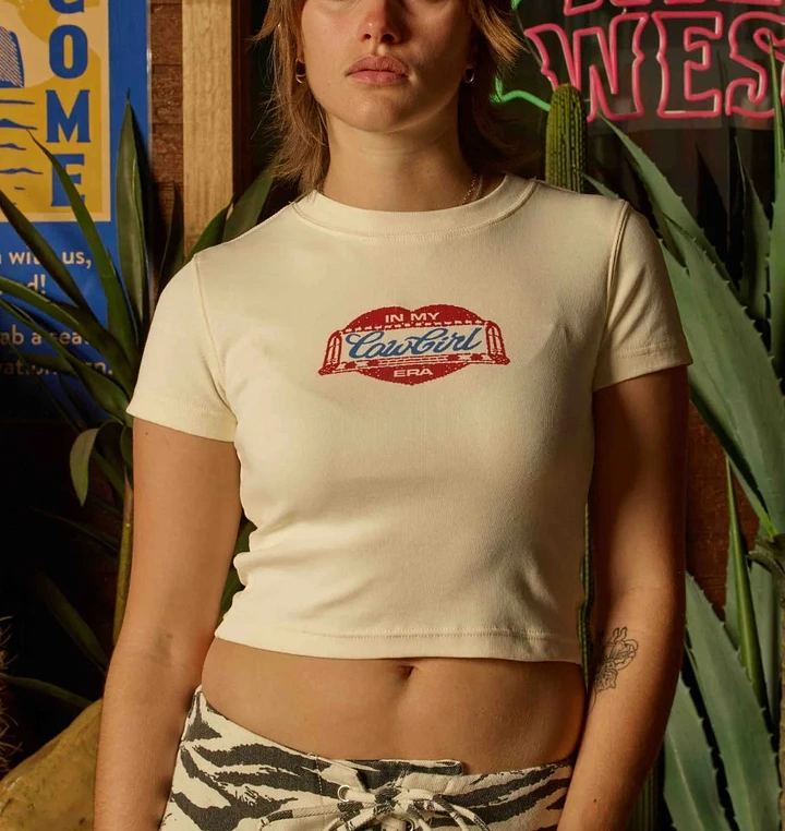 Cowgirl Stamp Baby Tee - Vintage Washed Apparel by VanceMade