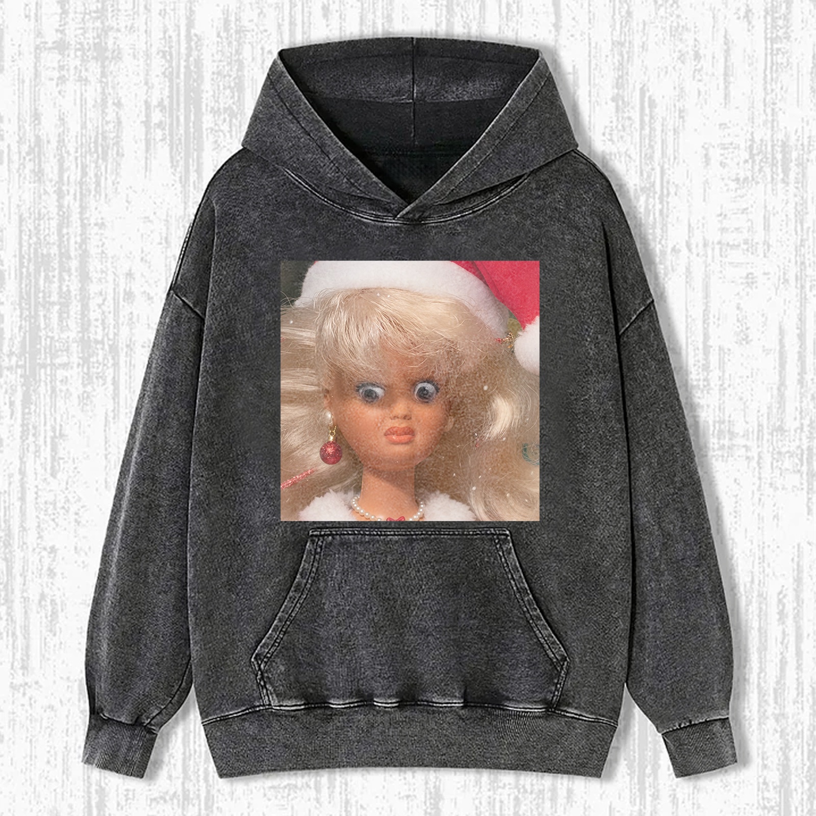 CHRISTMAS Funny Doll Face GIRL MEME MOOD ICON TEE
