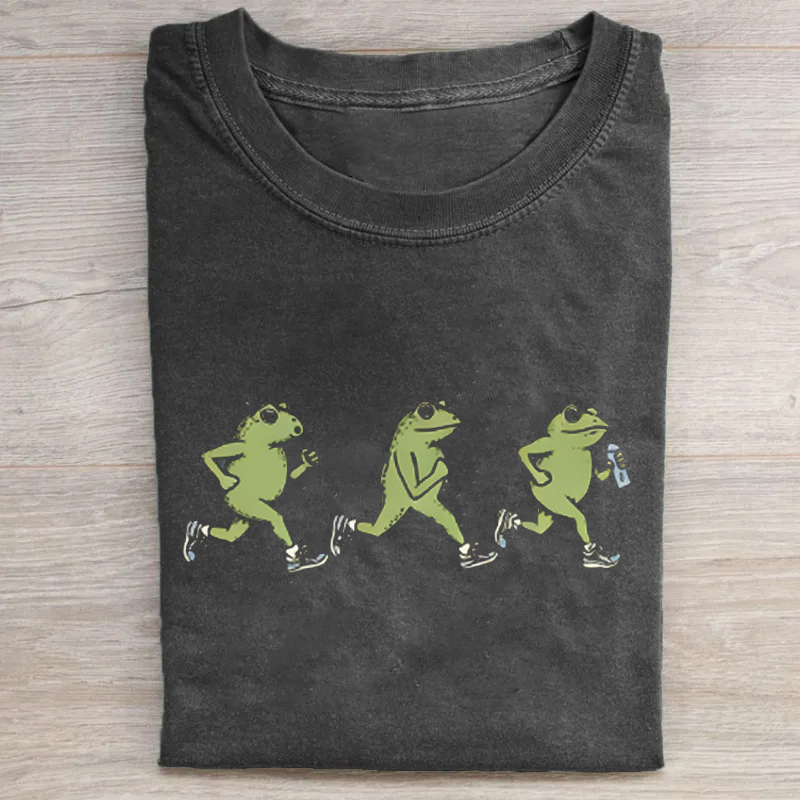 ShawnCraft® Official: Funny Jogging Frogs T-shirt - Premium Breathable Cotton Apparel