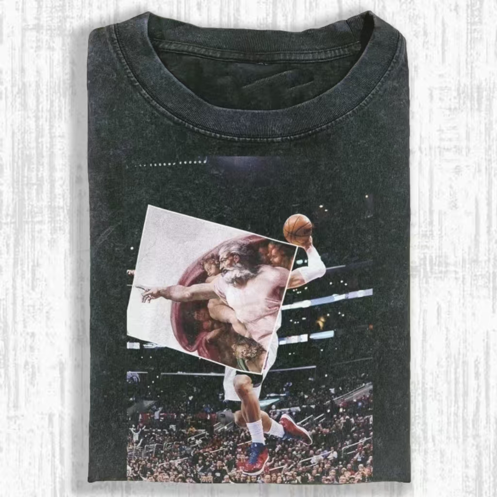 BASKETBALL AESTHETICS T-SHIRT - Vintage Washed Apparel by VanceMade