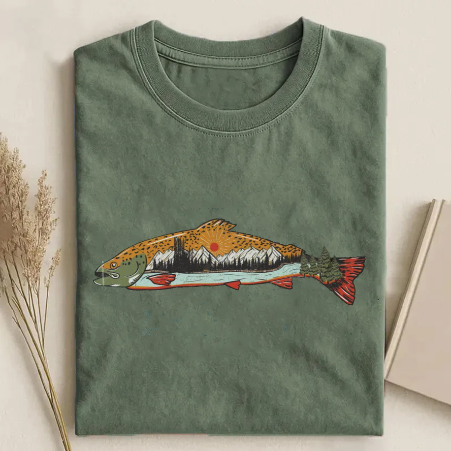 90s Fish T-shirt - Vintage Washed Apparel by VanceMade