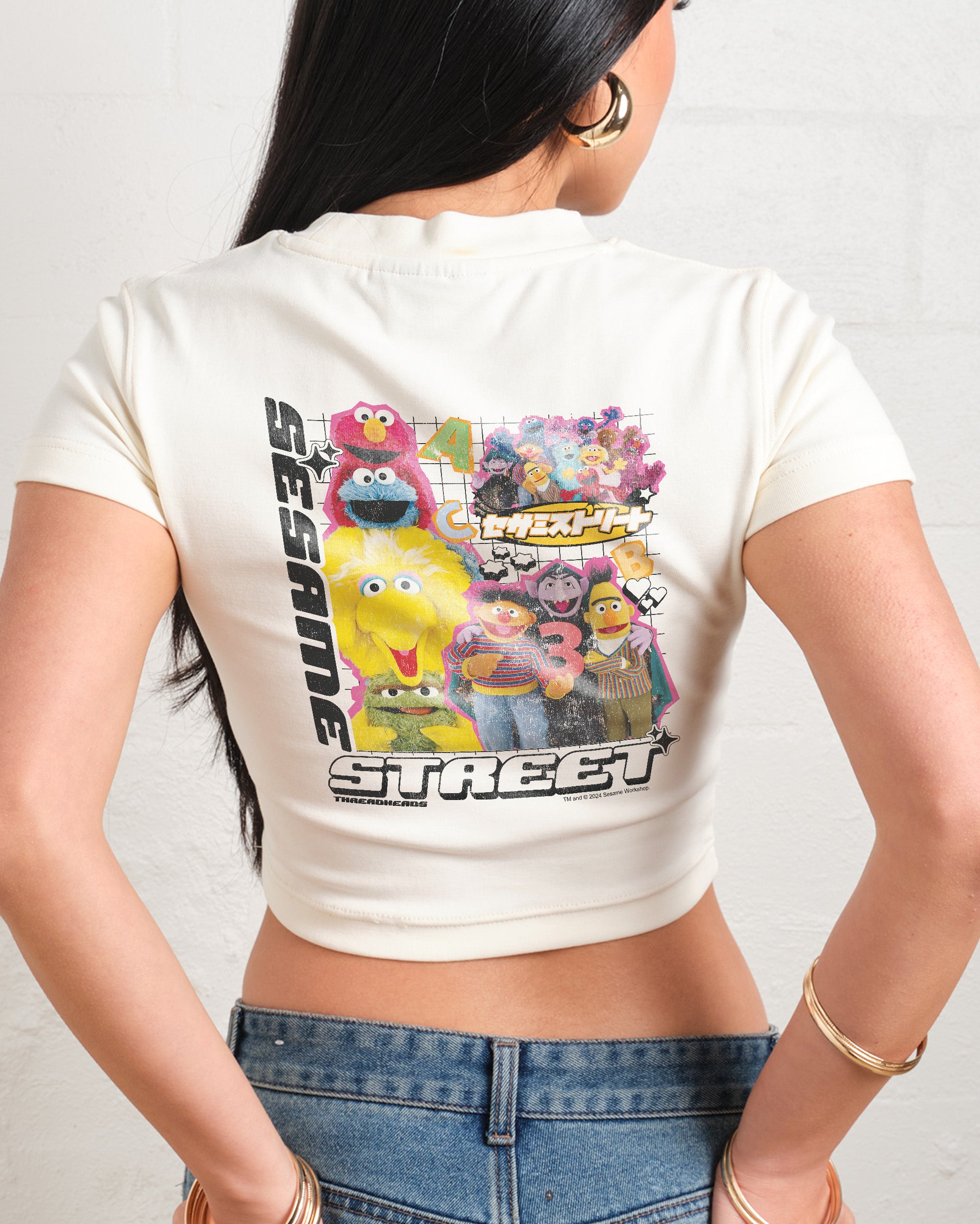 Y2K Sesame Baby Tee - Vintage Washed Apparel by VanceMade