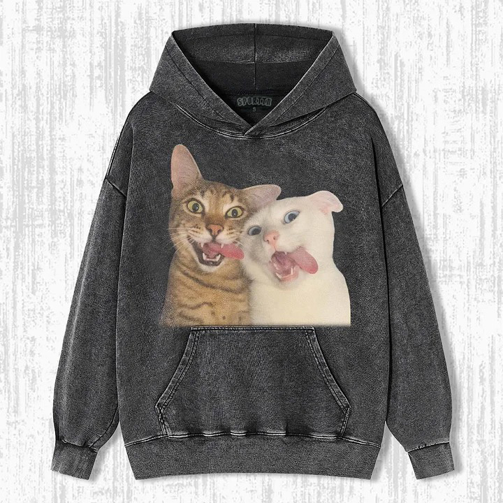 Wacky Goofy Cats Sticking Out Tongues T-shirt - Vintage Washed Apparel by VanceMade
