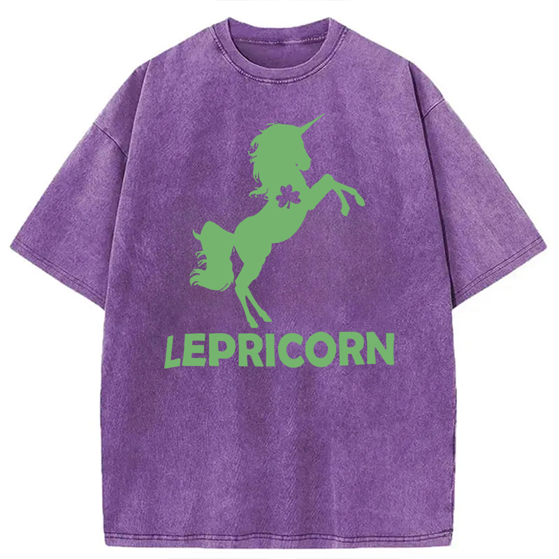 Lepricorn For St Patrick's Day Washed T-Shirt-Vance