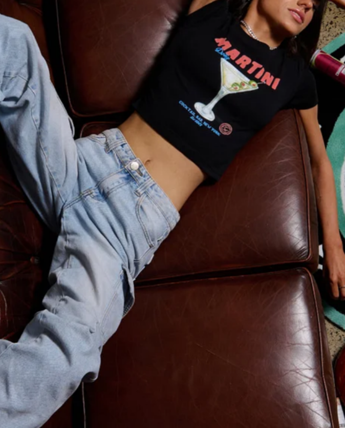 Dirty Martini Baby Tee - Vintage Washed Apparel by VanceMade
