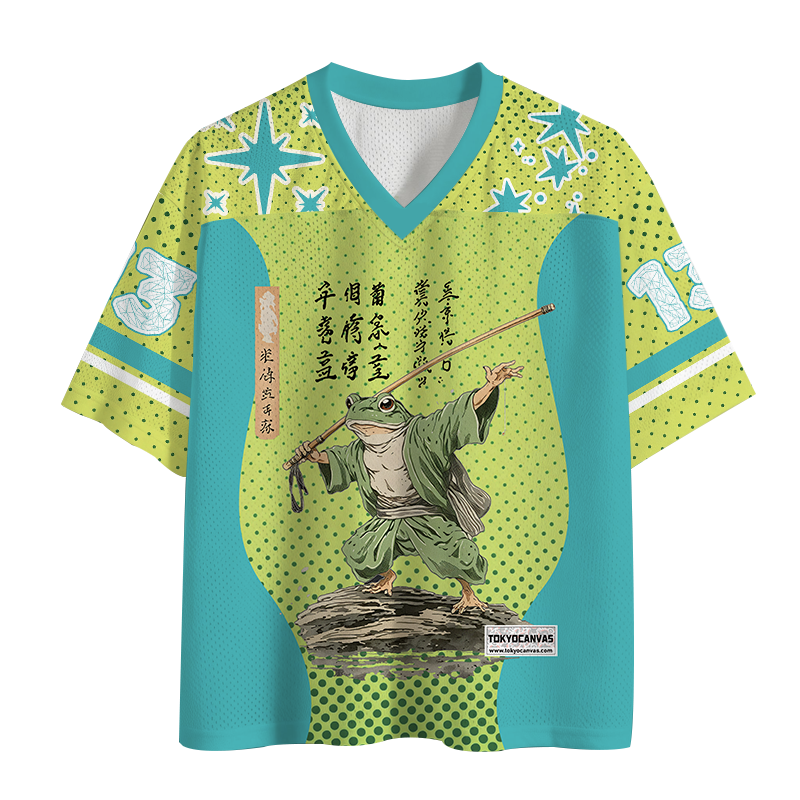 ShawnCraft® Official: Frog Samurai Japanese Art Vintage Mesh Jersey - Premium Breathable Cotton Apparel