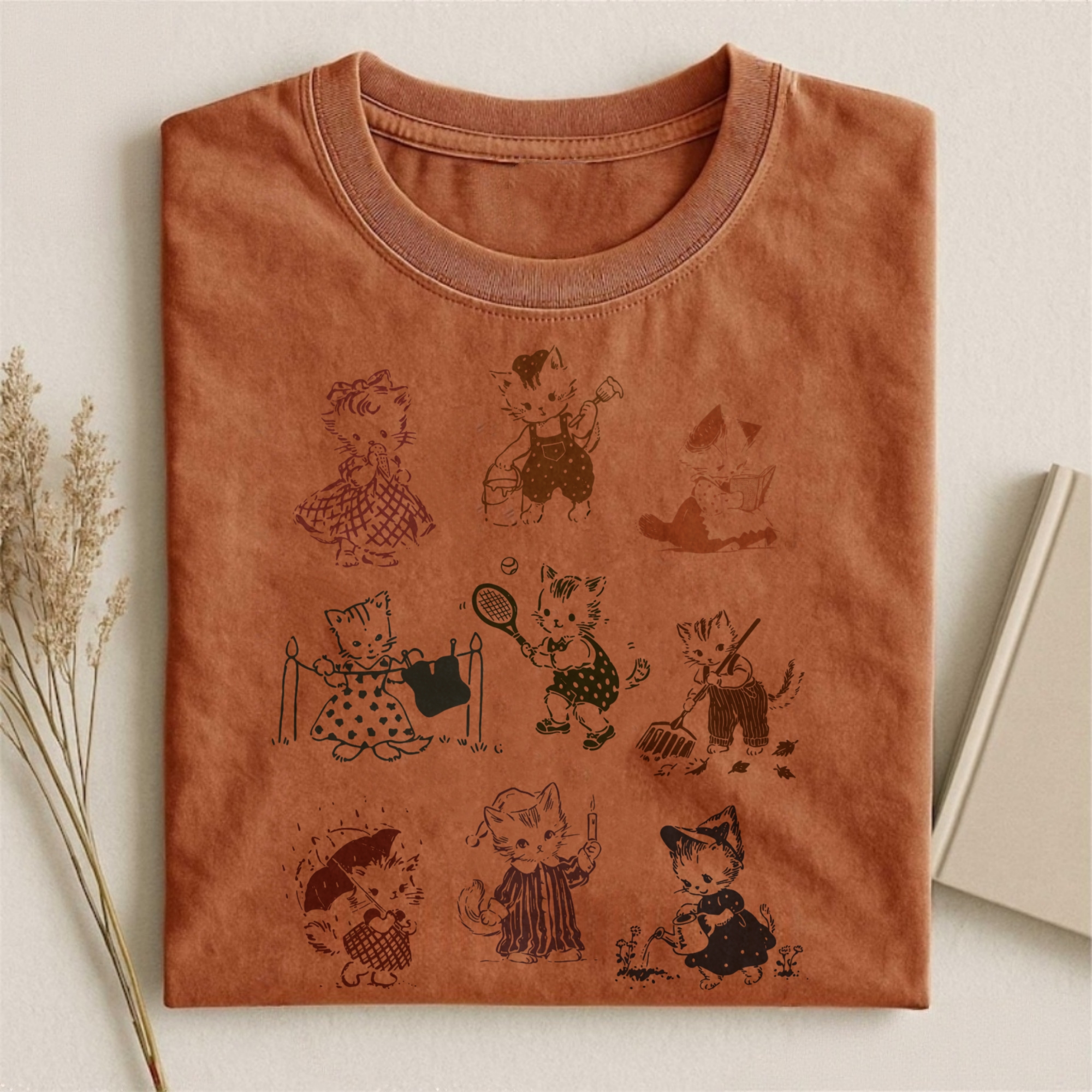 Cat 90s Tattoo Vintage T-shirt - Vintage Washed Apparel by VanceMade