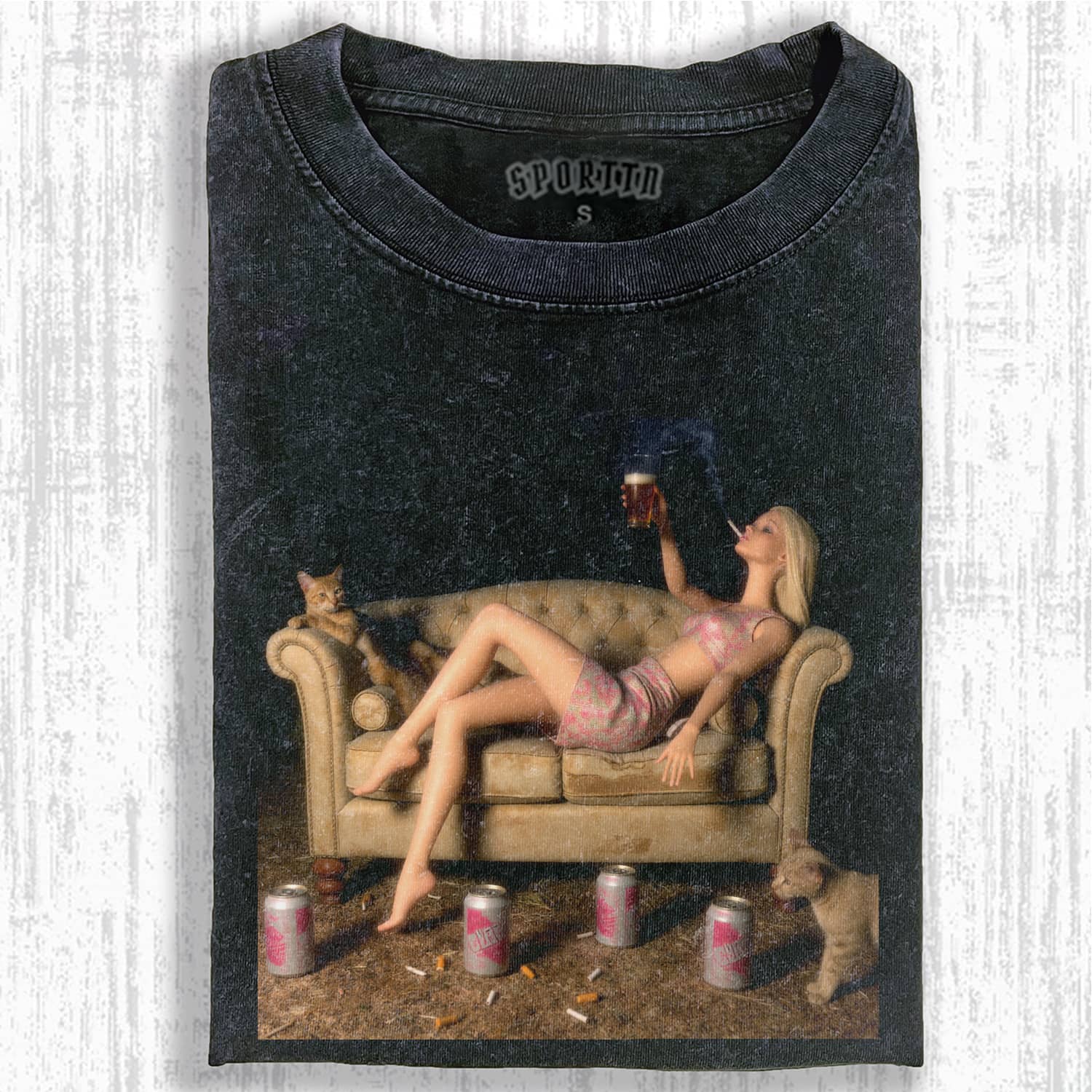 Funny Doll Face MEME T-SHIRT - Vintage Washed Apparel by VanceMade