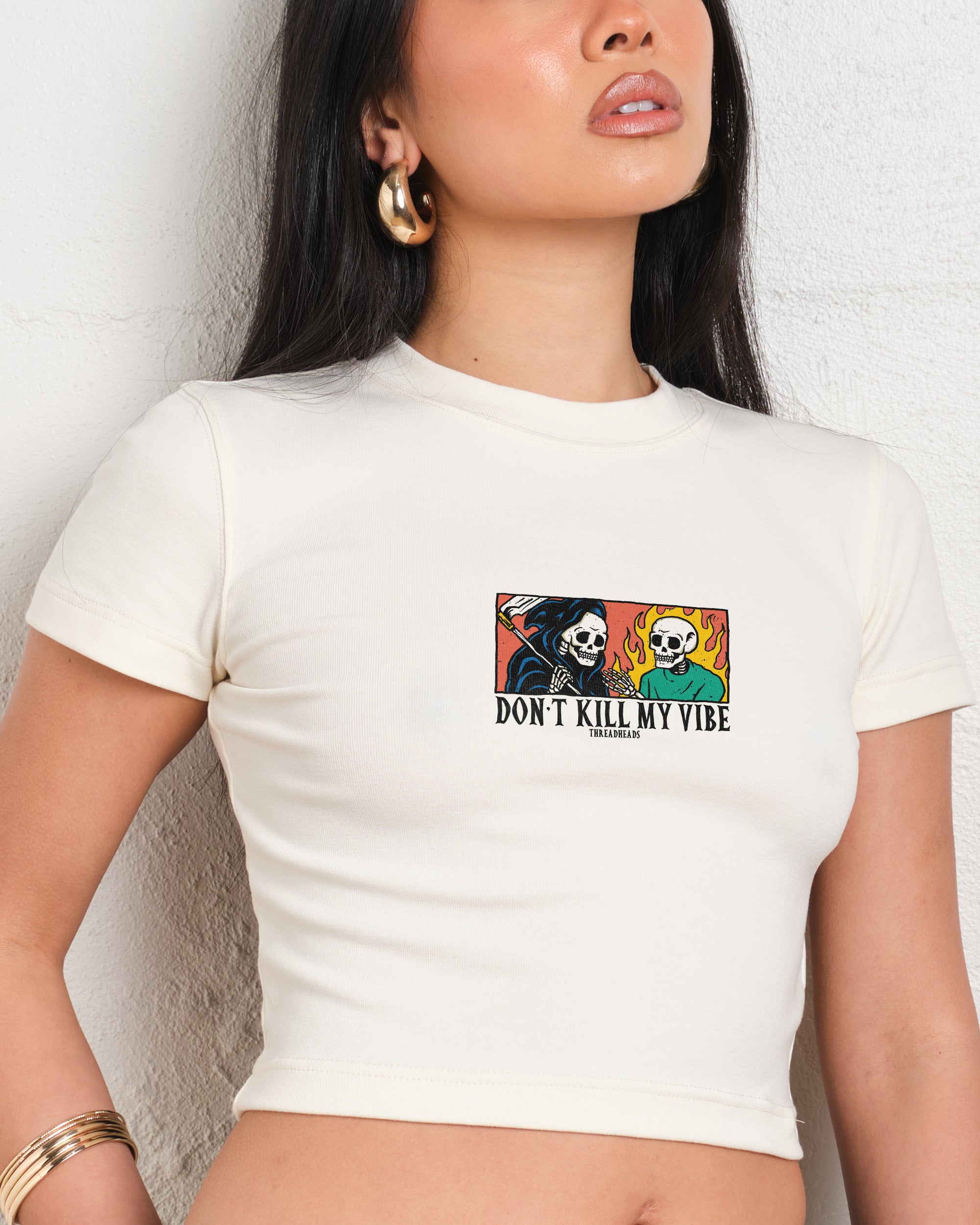 Don't Kill My Vibe Baby Tee - Vintage Washed Apparel by VanceMade
