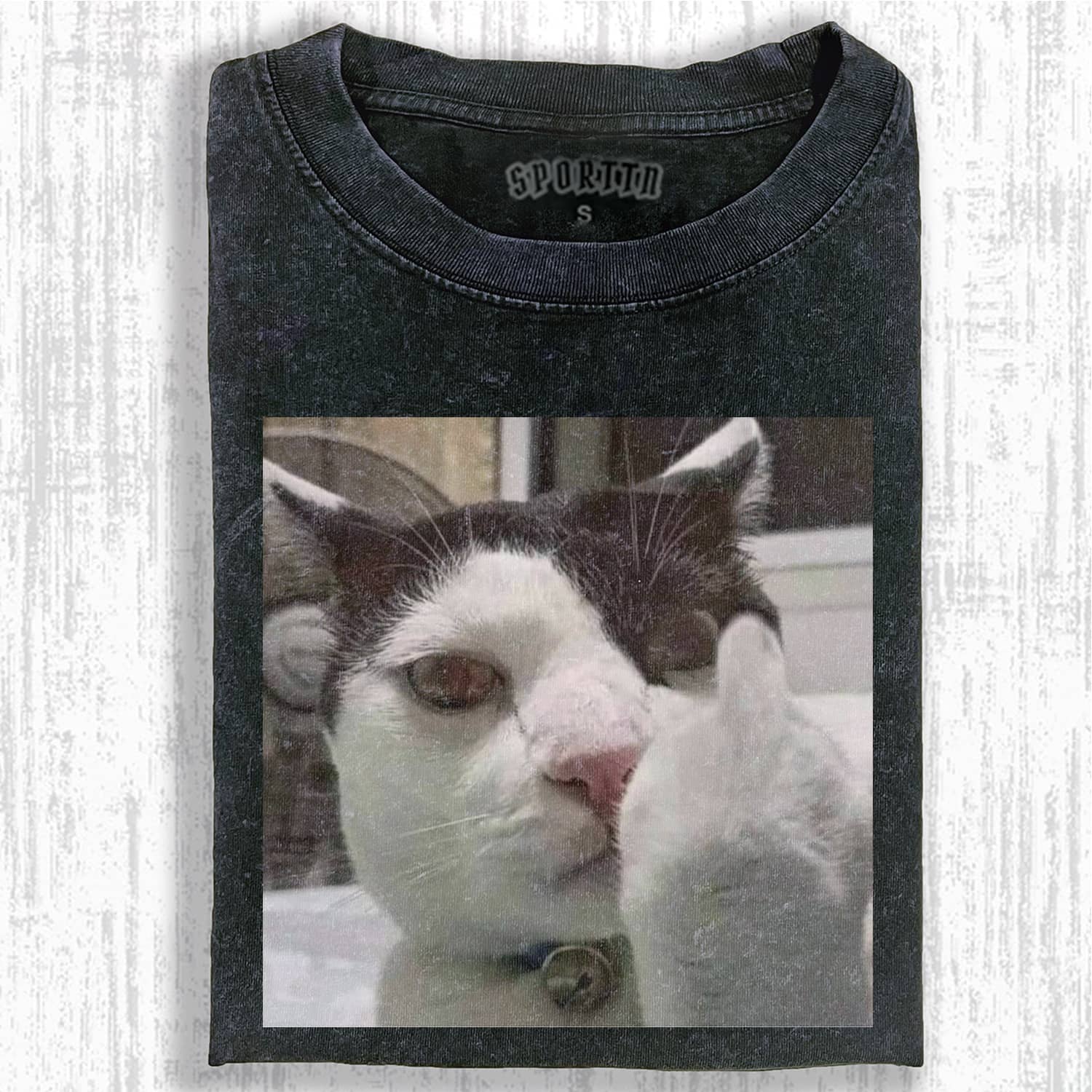 Wacky Cool Cat Middle Finger T-shirt - Vintage Washed Apparel by VanceMade