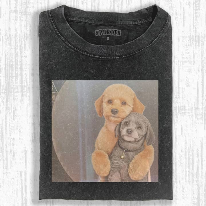 ShawnCraft® Official: Embracing Dog T-SHIRTS - Premium Breathable Cotton Apparel
