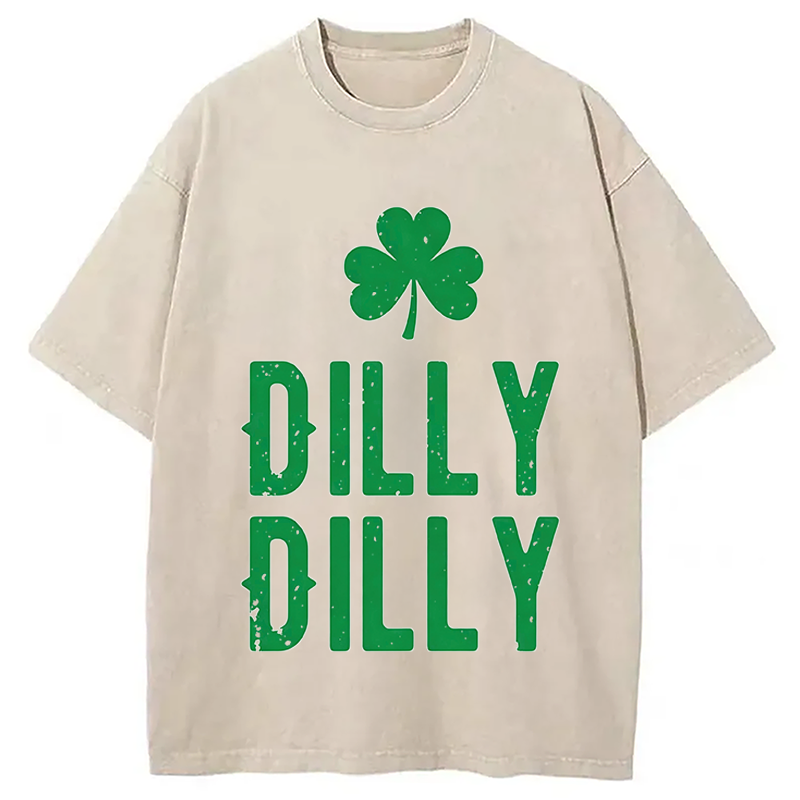 Dilly dilly St Patricks Day Washed T-Shirt - Vintage Washed Apparel by VanceMade