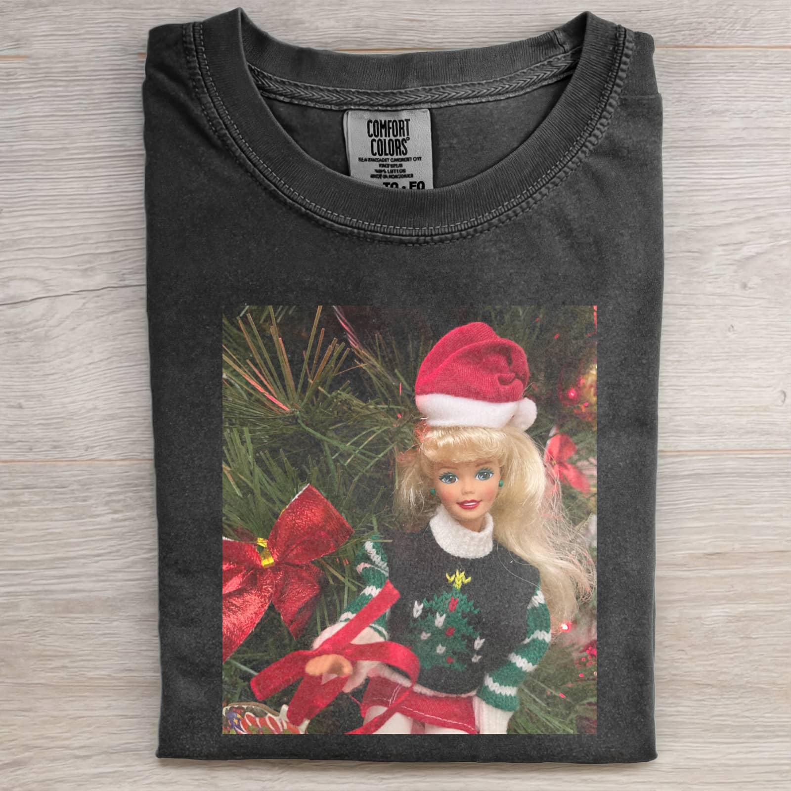 CHRISTMAS Funny Doll Face T-SHIRT - Vintage Washed Apparel by VanceMade