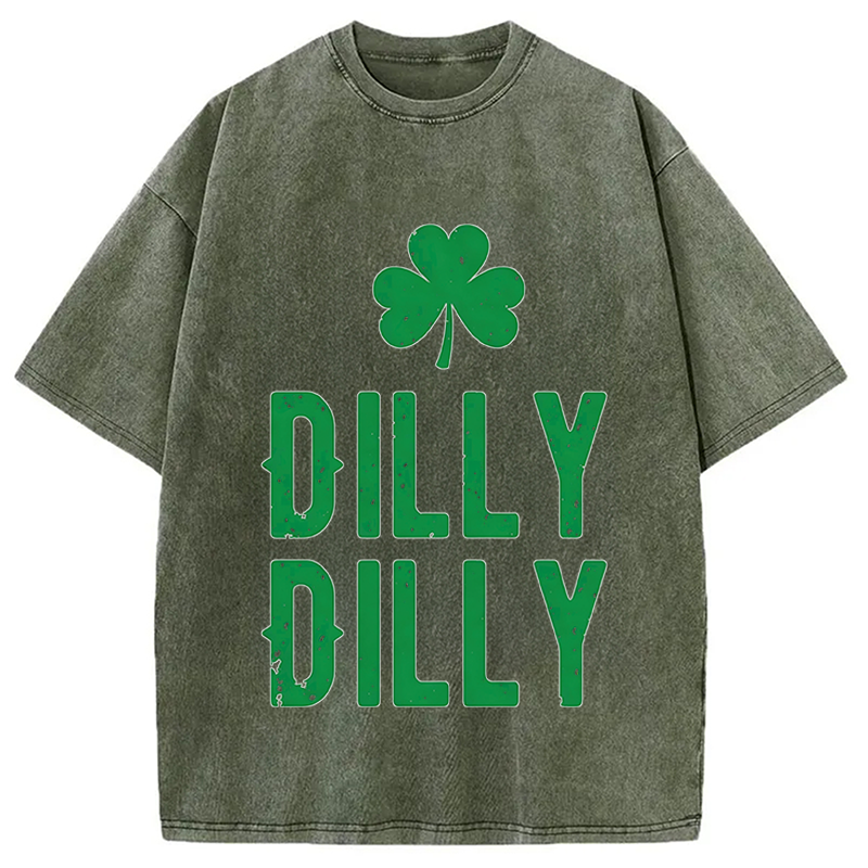Dilly dilly St Patricks Day Washed T-Shirt - Vintage Washed Apparel by VanceMade