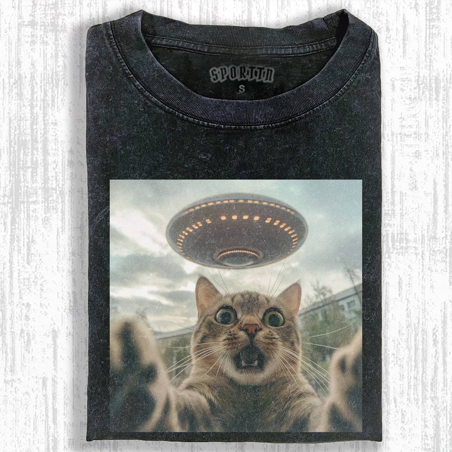 FUNNY CAT T-SHIRT - Vintage Washed Apparel by VanceMade