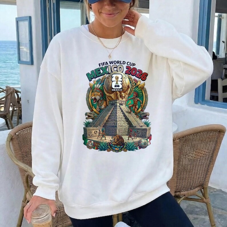 MEXICO 2026 WORLD CUP MAYAN PYRAMID SWEATSHIRT - Vintage Washed Apparel by VanceMade