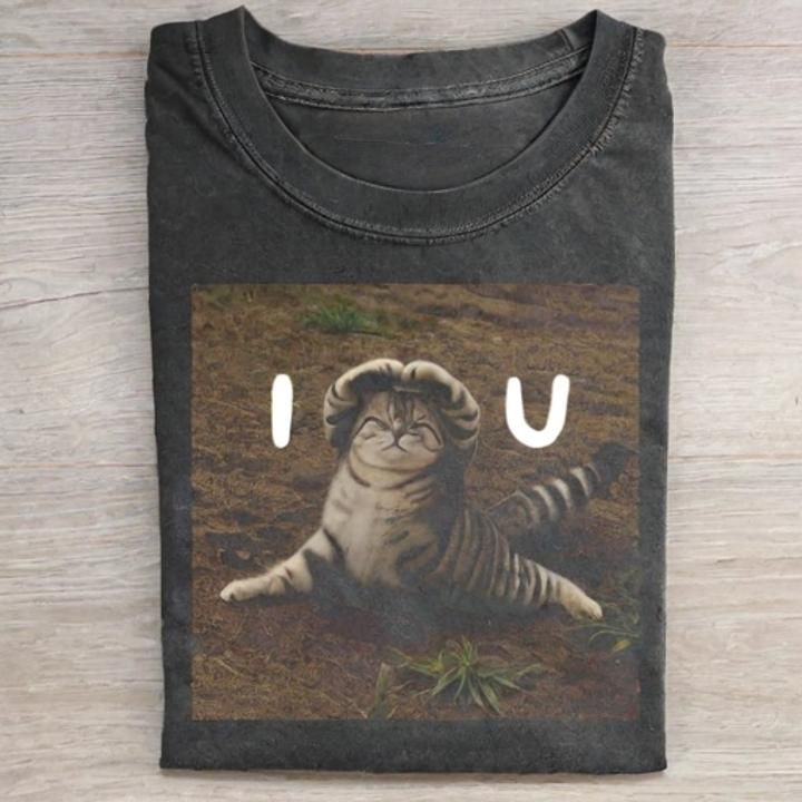 I Love U Funny T-Shirt - Vintage Washed Apparel by VanceMade