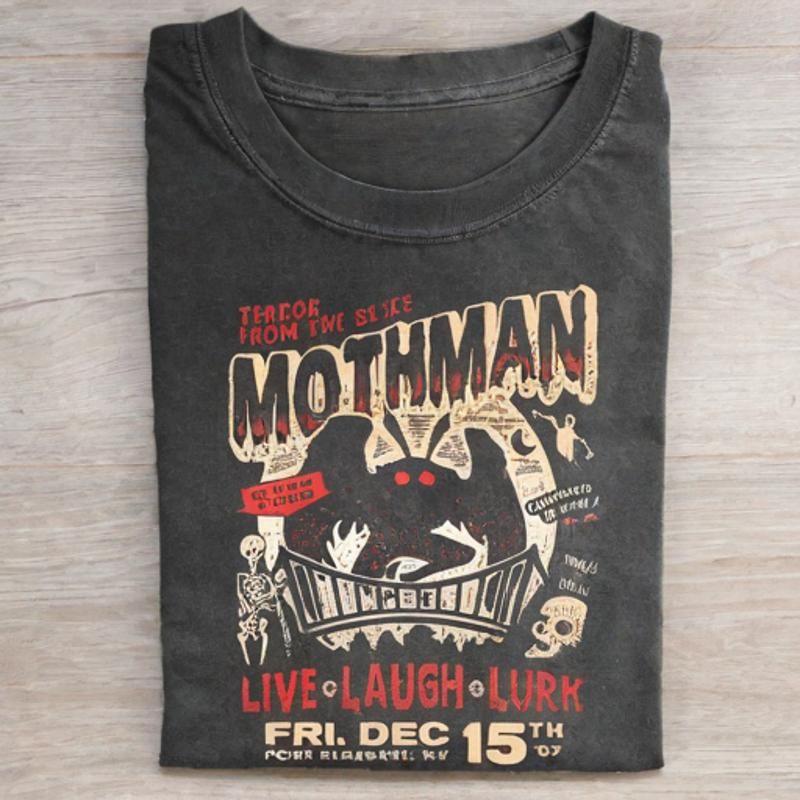 Mothman Spook Show T-shirt - Vintage Washed Apparel by VanceMade