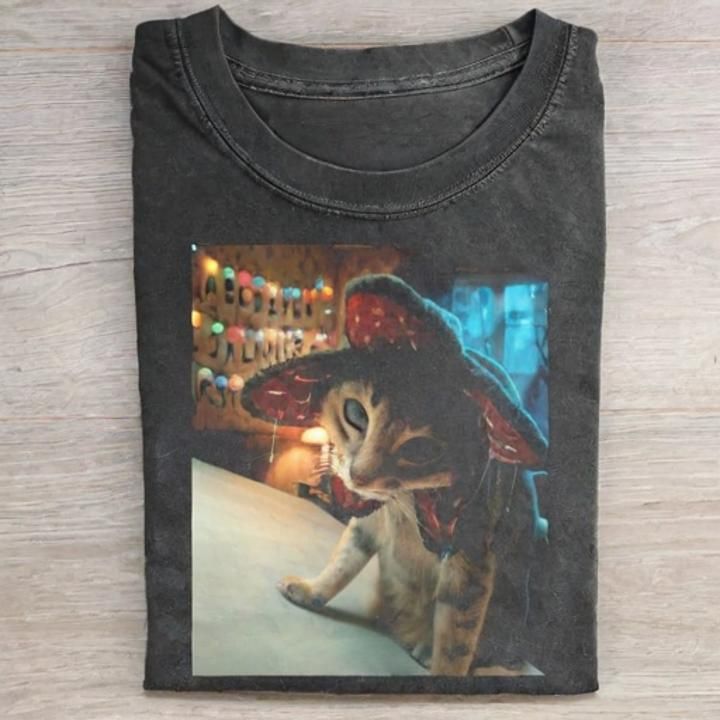 The Demogorgon Kitty Funny T-Shirt - Vintage Washed Apparel by VanceMade