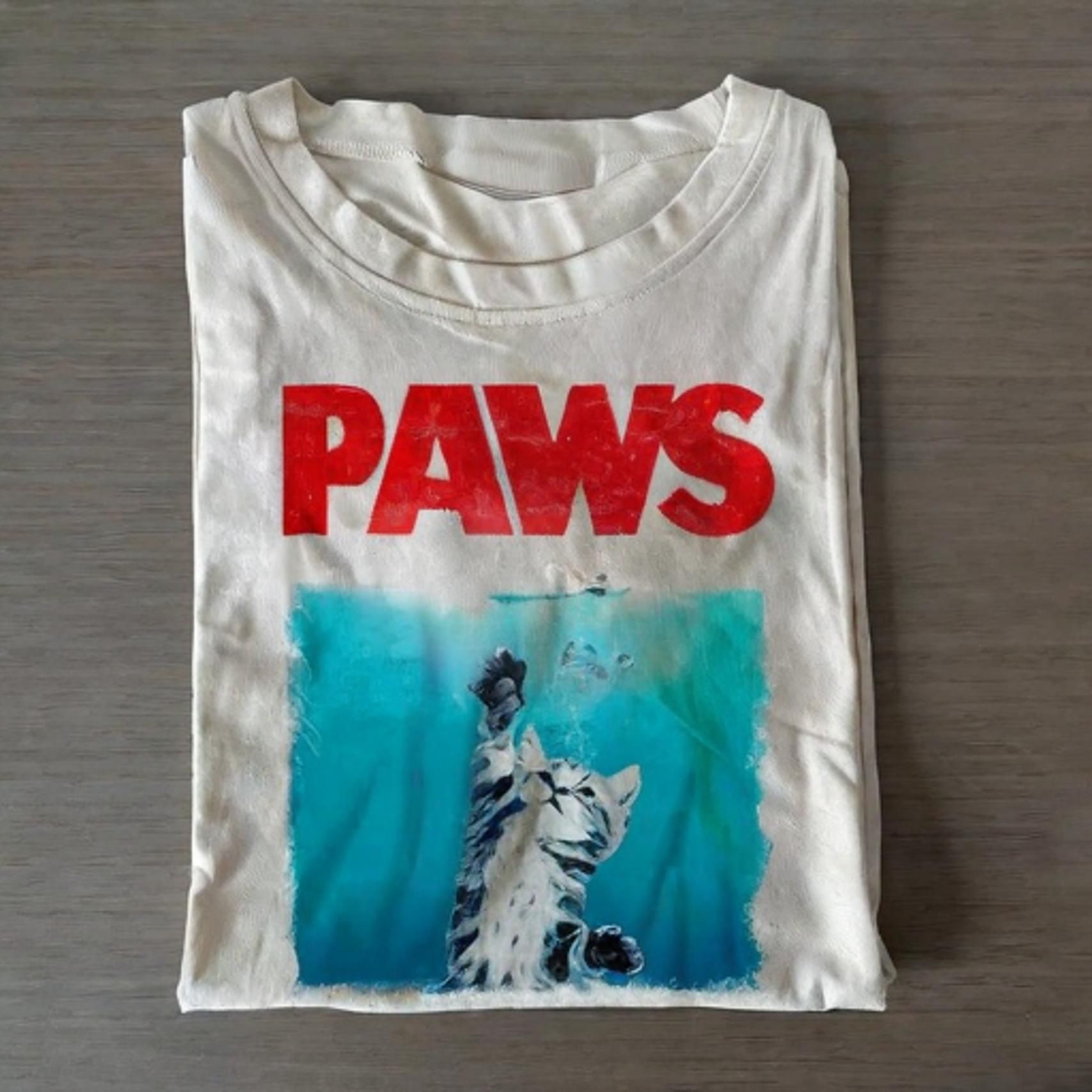 Paws Kitten Jaws Cute Cat Fun T-Shirt - Vintage Washed Apparel by VanceMade