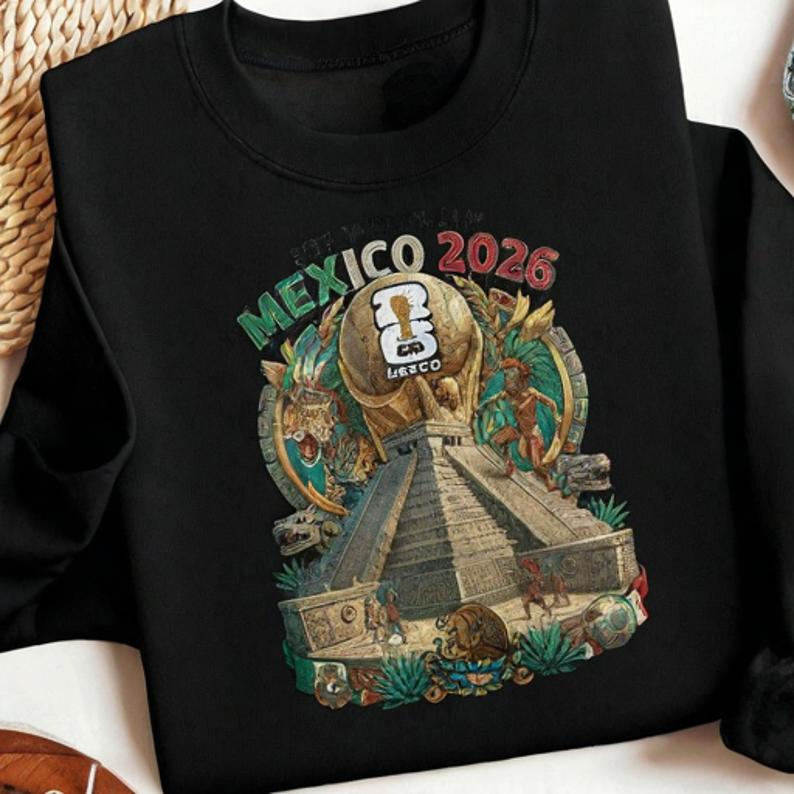 MEXICO 2026 WORLD CUP MAYAN PYRAMID SWEATSHIRT - Vintage Washed Apparel by VanceMade
