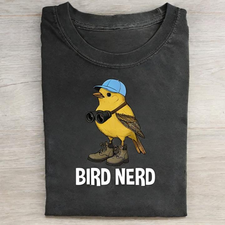 Bird Nerd T-shirt - Vintage Washed Apparel by VanceMade