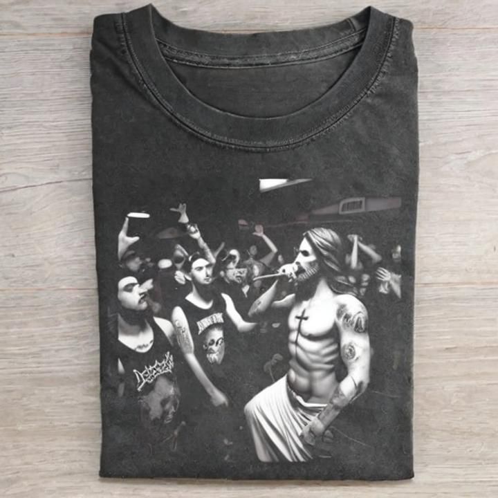 Jesus Saves By Slayer Funny T-Shirt - Vintage Washed Apparel by VanceMade
