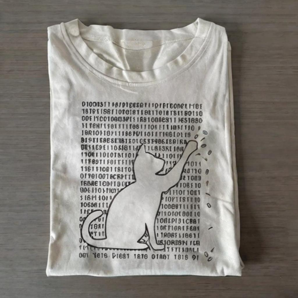 Funny Cat Is Playing With Binary Code Essential T-Shirt - Vintage Washed Apparel by VanceMade