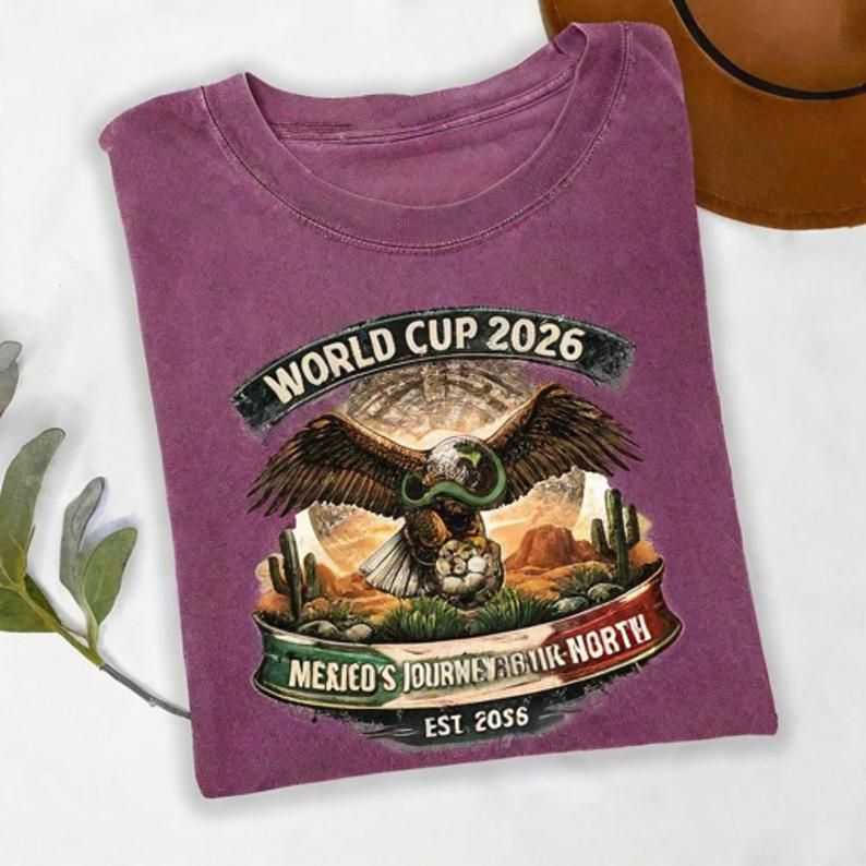 MEXICO WORLD CUP 2026 EAGLE GRAPHIC T-SHIRT - Vintage Washed Apparel by VanceMade