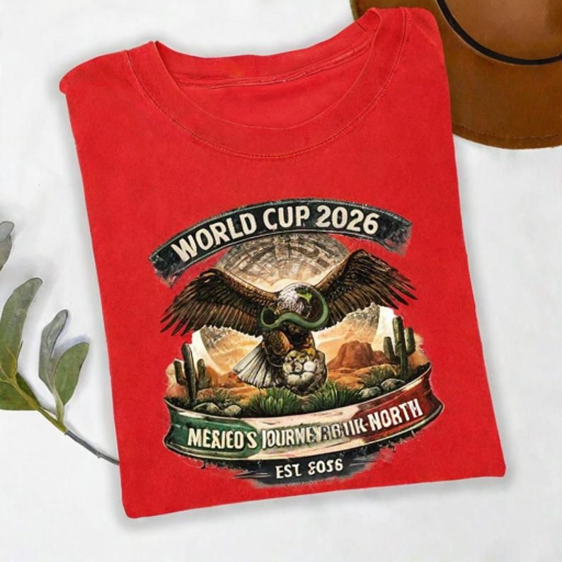 MEXICO WORLD CUP 2026 EAGLE GRAPHIC T-SHIRT - Vintage Washed Apparel by VanceMade